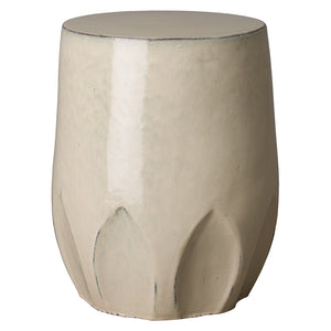 Large Calyx Relief Garden Stool – Cream