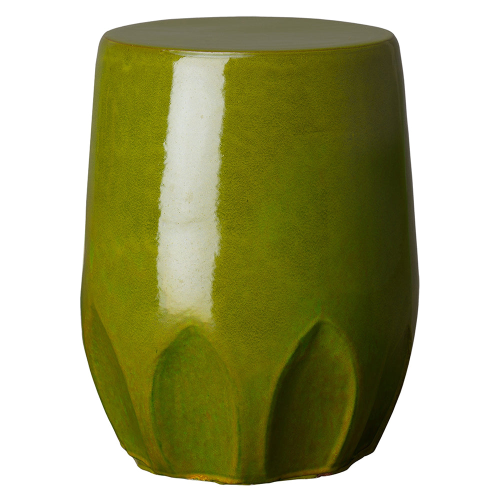 Large Calyx Relief Garden Stool – Green