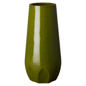 Tall Calyx Ceramic Jar – Green