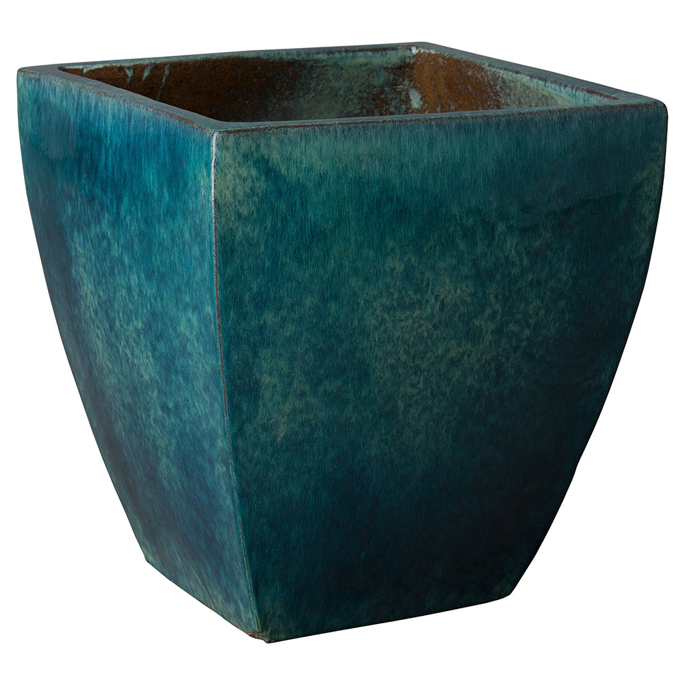 turquoise plant pot outdoor large Large Tapered Square Planter - Teal