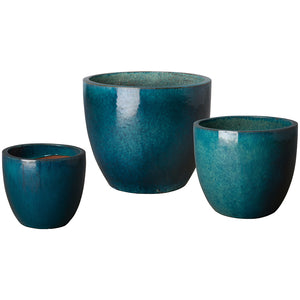 Large Tapered Round Planter - Teal