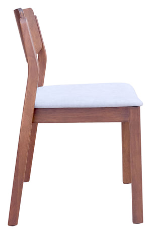 Desdamona Dining Chair (Set of 2) Light Gray & Walnut