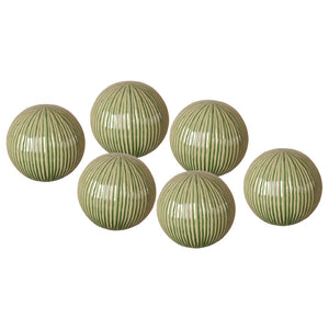 Textured Ceramic Decorative Balls - Set of 6