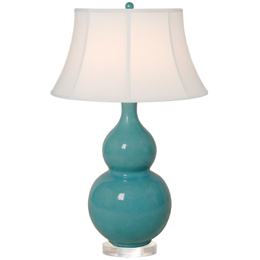 Large Gourd Ceramic Table Lamp – Turquoise Glaze