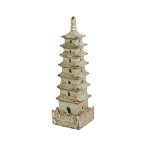 Medium Decorative Pagoda Sculpture – Foam Blue