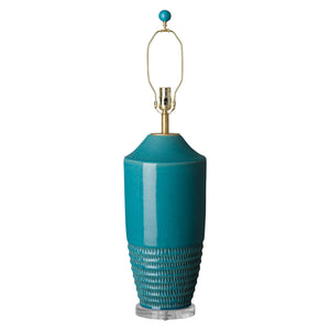 Tall Nantucket Vase Ceramic Table Lamp – Glossy Turquoise Glaze