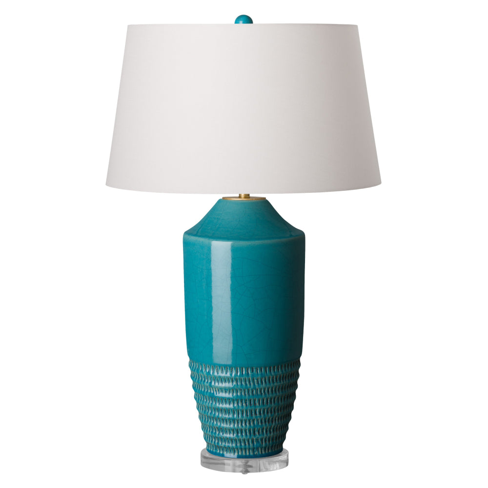 Tall Nantucket Vase Ceramic Table Lamp – Glossy Turquoise Glaze