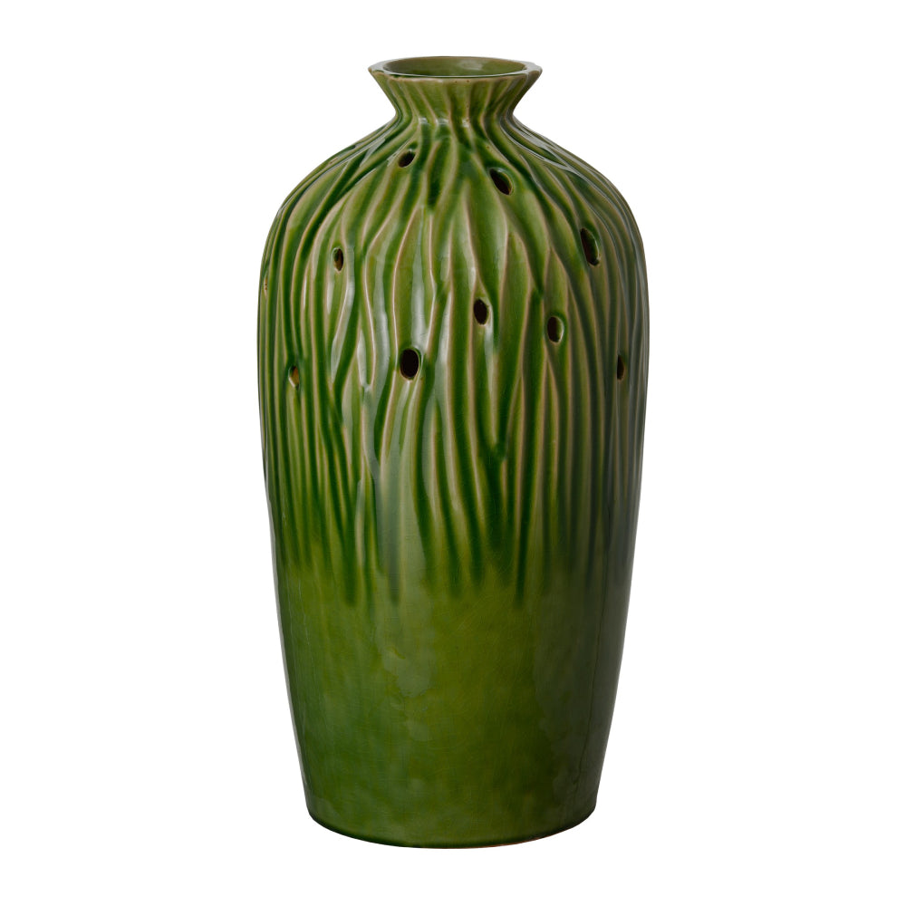 Tall Sequoia Ceramic Vase  – Green Olive