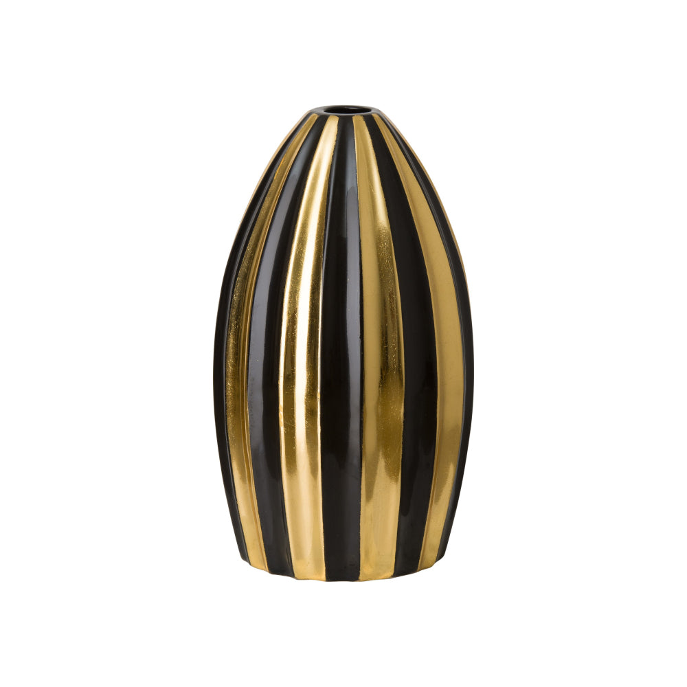 Small Lux Ceramic Vase  – Black & Gold
