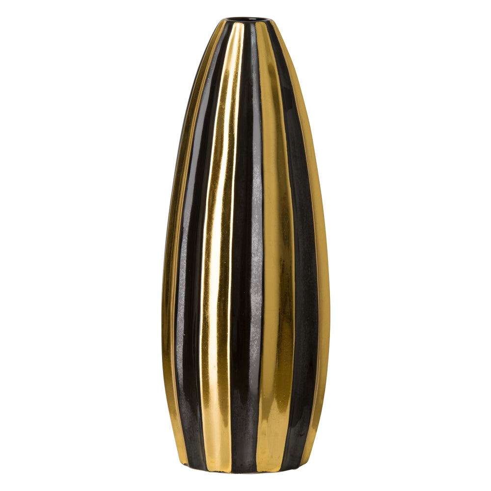 Large Lux Ceramic Vase  – Black & Gold