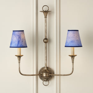 Marble Paper Tapered Chandelier Shade - Blue