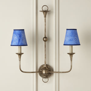 Marble Paper Tapered Chandelier Shade - Blue