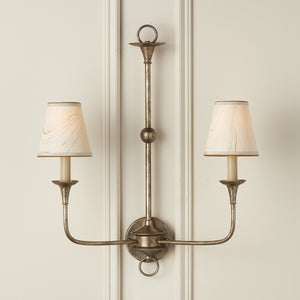 Marble Paper Tapered Chandelier Shade - Cream/Gold