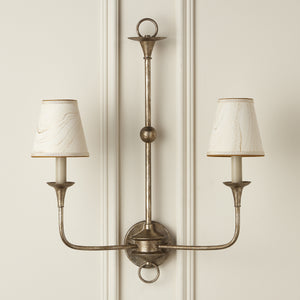 Marble Paper Tapered Chandelier Shade - Cream/Gold