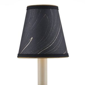 Marble Paper Tapered Chandelier Shade - Black/Gold/Silver