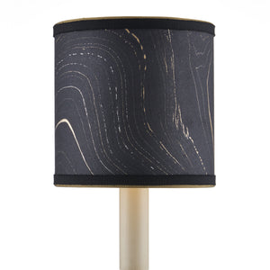 Marble Paper Drum Chandelier Shade - Black/Gold/Silver