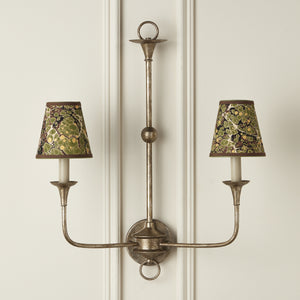 Marble Paper Tapered Chandelier Shade - Green/Brown/Gold