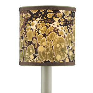 Marble Paper Drum Chandelier Shade - Green/Brown/Gold