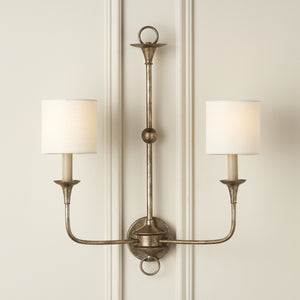 Off-White Fine Grasscloth Tapered Chandelier Shade