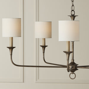 Off-White Fine Grasscloth Tapered Chandelier Shade
