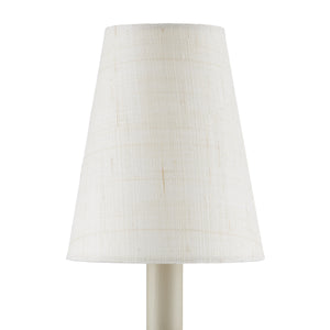 Ivory Fine Grasscloth Tapered Chandelier Shade