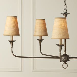 Natural Grasscloth Tapered Chandelier Shade