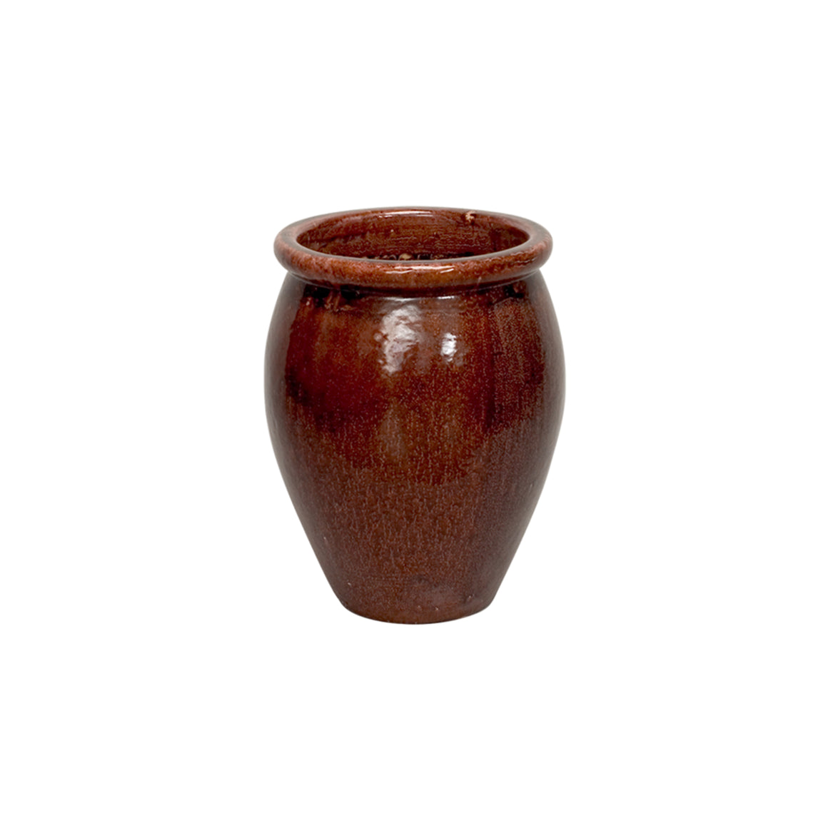 Large Planter with Lip- Small in Amber Brown Glaze