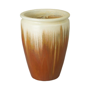 Medium Rim Ceramic Planter-Amber Glaze