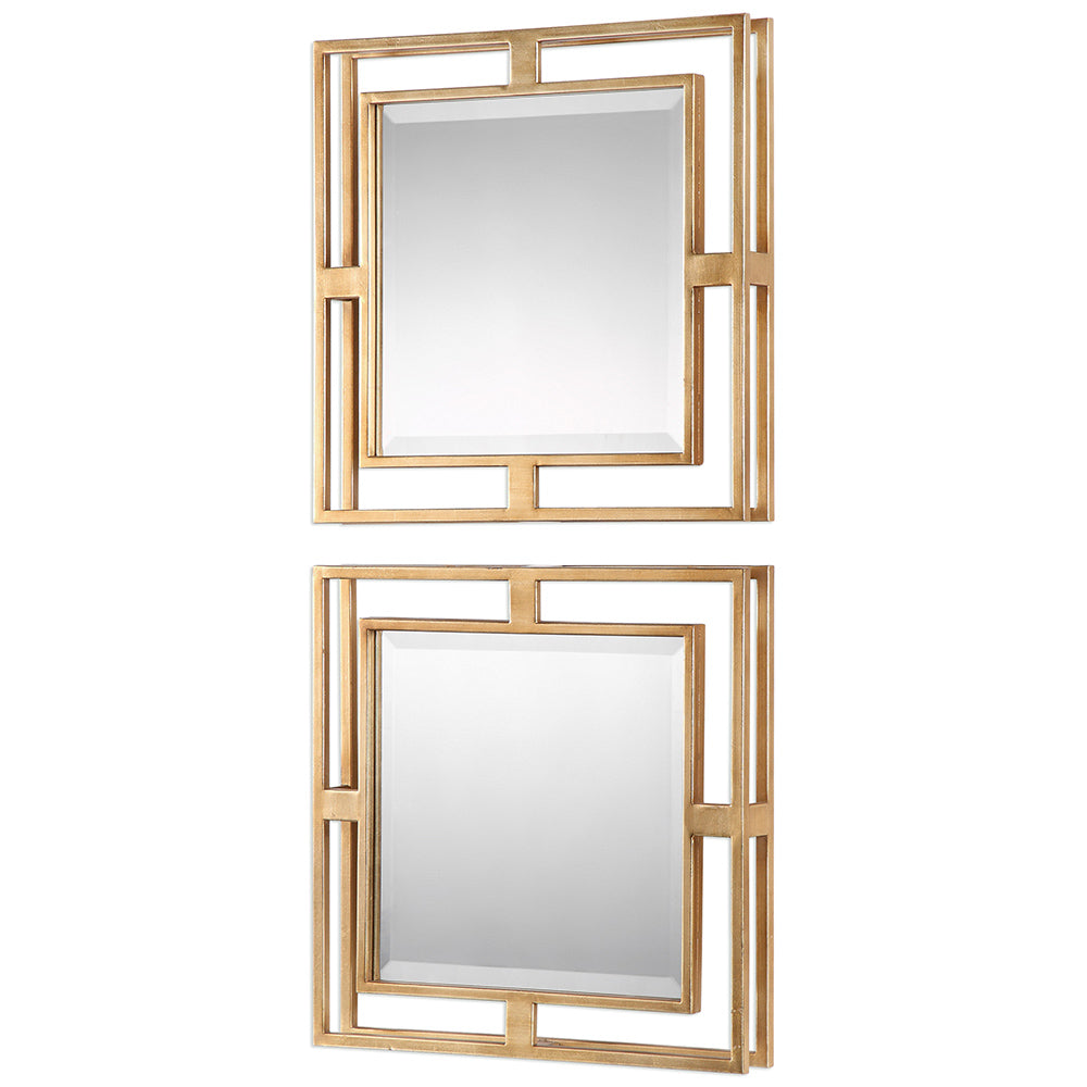 Small Square Framed Mirrors – Set of 2