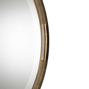 Round Industrial Gold Iron Mirror