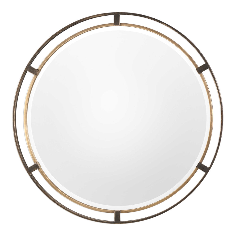 Contemporary Concentric Circles Mirror – Bronze & Gold