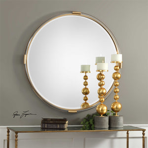 Large Round Mirror – Gold & Clear Acrylic