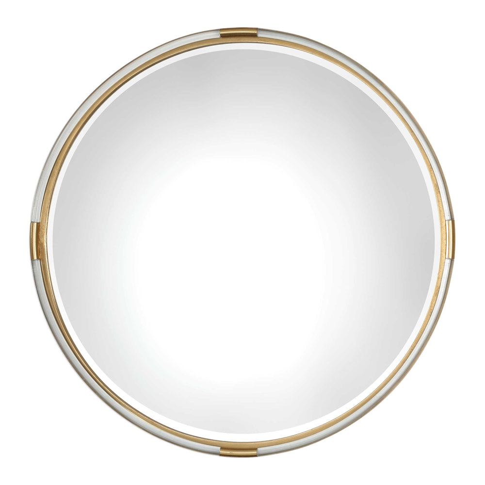 Large Round Mirror – Gold & Clear Acrylic - Scenario Home