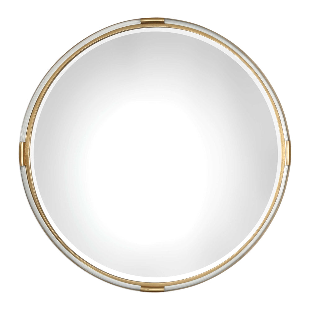 Large Round Mirror – Gold & Clear Acrylic