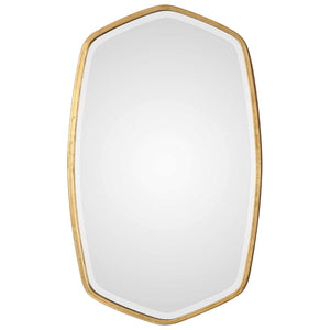 Large Gold Leafed Mirror with Ovoid Frame