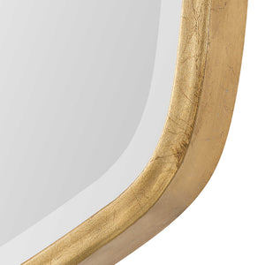 Large Gold Leafed Mirror with Ovoid Frame