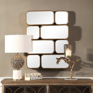 Contemporary Stacked Boxes Mirror Sculpture