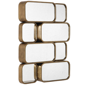 Contemporary Stacked Boxes Mirror Sculpture