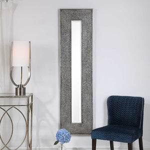 Oversized Rectangular Panel Mirror with Textured Surface