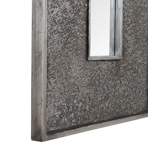 Oversized Rectangular Panel Mirror with Textured Surface