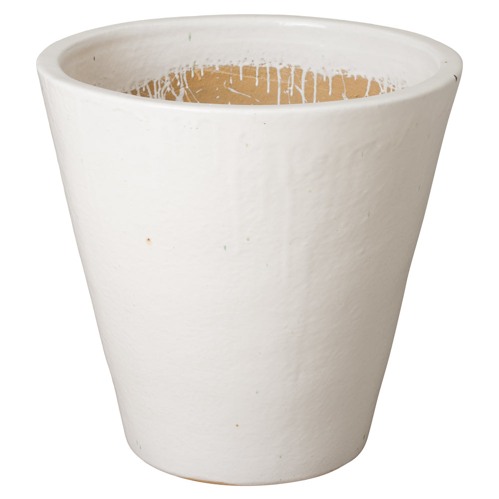 white ceramic plant pot large Tapered Glossy White Ceramic Planter - Extra Large