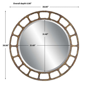 Darby Distressed Round Mirror