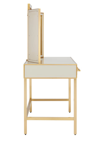 Currey and Company Arden Ivory Vanity - Ivory/Brushed Brass