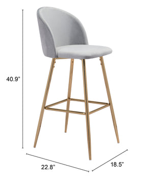 Cozy Bar Chair Gray & Gold