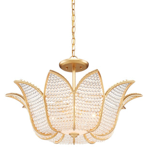 Currey and Company Bebe Chandelier - Contemporary Gold Leaf/Clear
