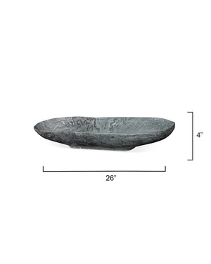 Extra Large Oval Marble Bowl – Grey