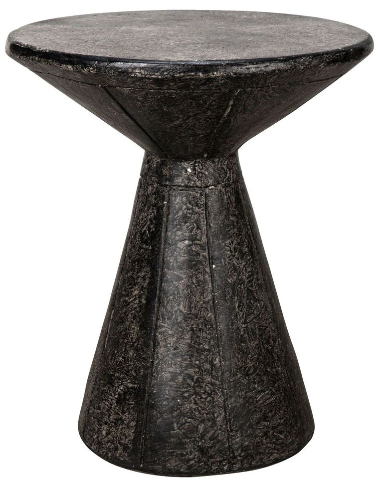 Pedestal Side Table - Black Fiber Cement