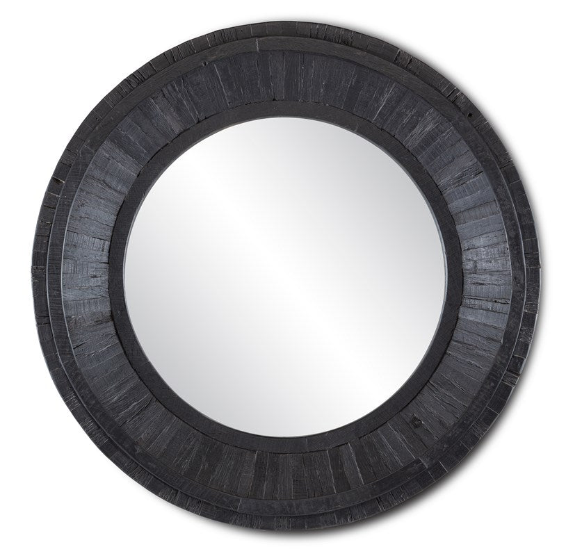 Kanor Black Round Mirror