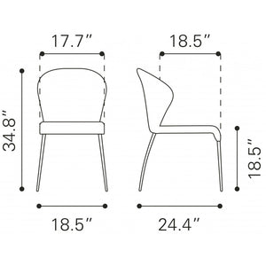 Oulu Dining Chair Graphite (Set of 4) - Graphite