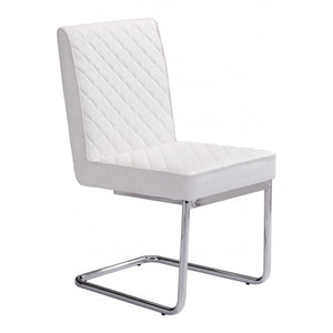 Quilt Armless Dining Chair White (Set of 2) - White